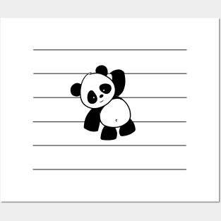 Cute Chilling Little Kawaii Baby Panda Bear Posters and Art